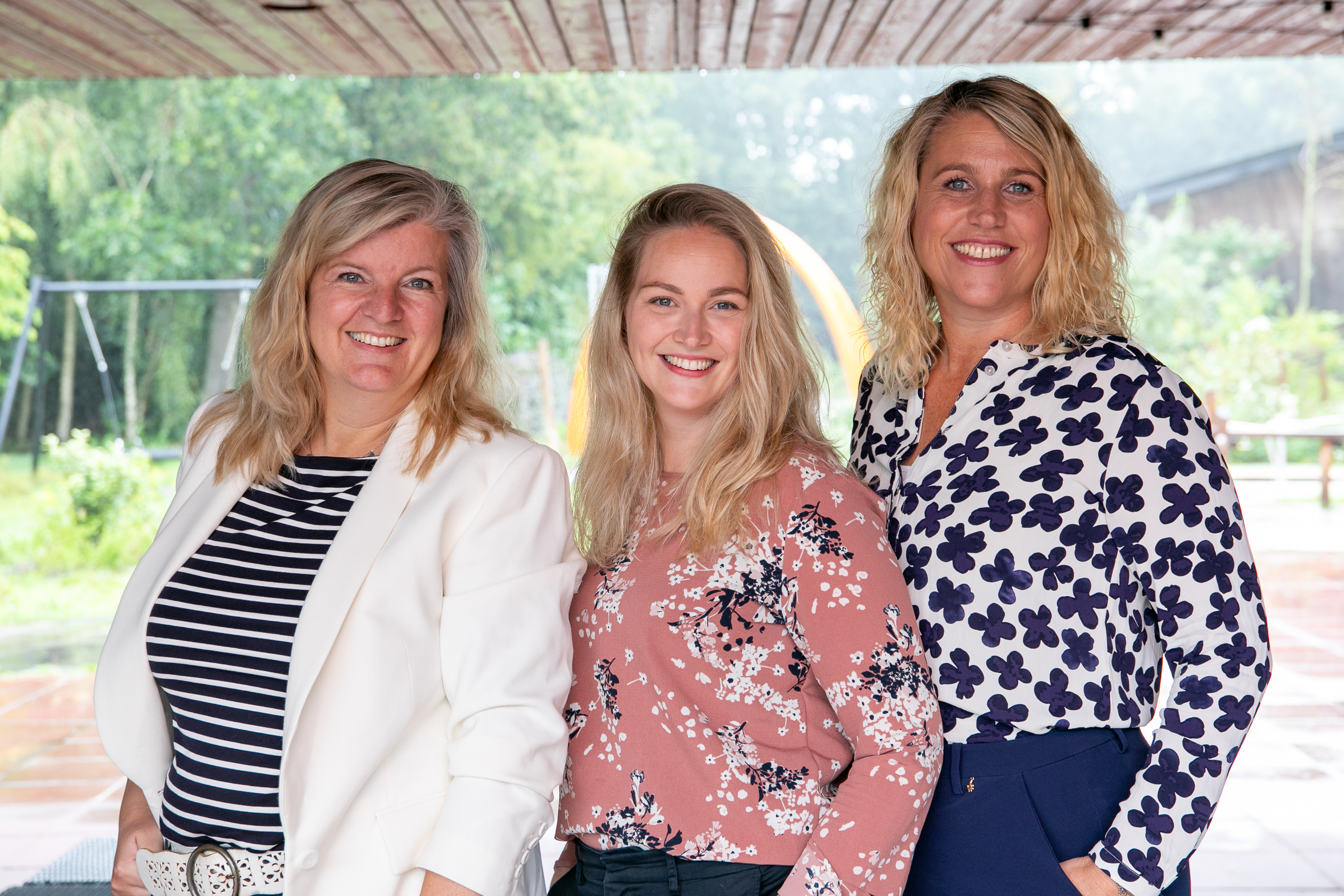 Team in het vakantiehuis